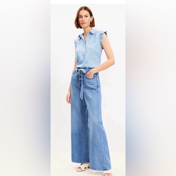 LOFT Denim - NWT Loft Women's The Palazzo High Rise Wide leg Jeans